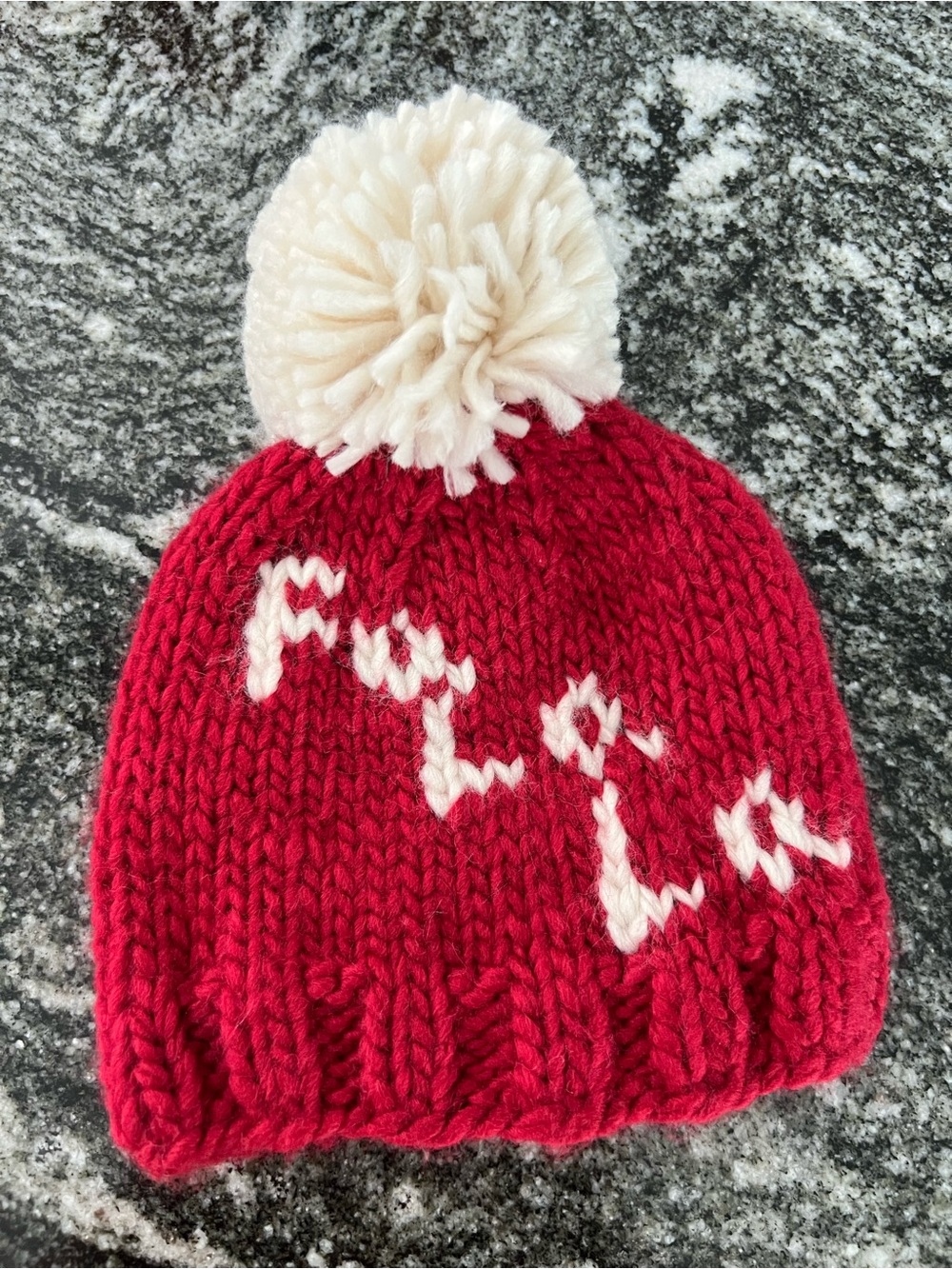 Infant Pom Fa La La Hat with Cream Pom